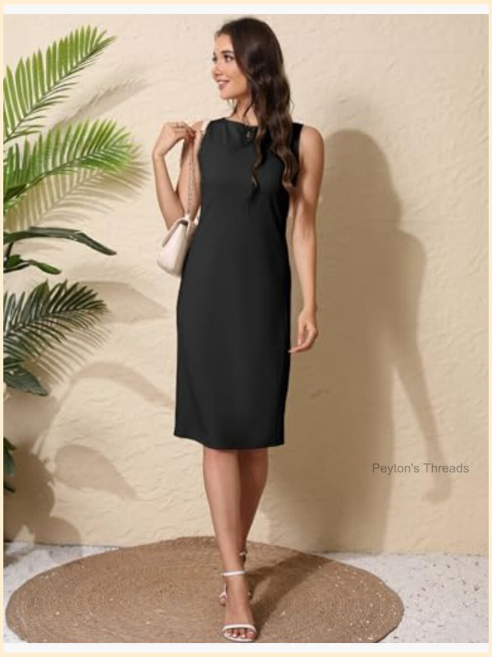 Sleeveless A-line Slimming Sheath Midi Dress for Work - Picture 4 of 7